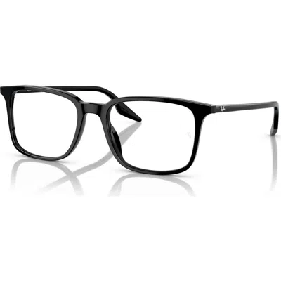 Ray Ban Ray-ban 55mm Rectangle Optical Glasses In Black