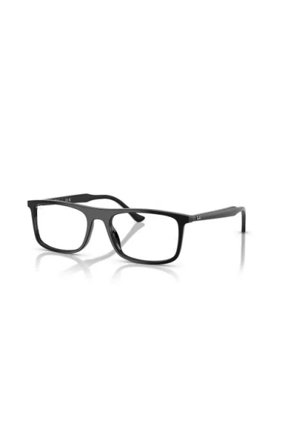 Ray Ban Ray-ban 55mm Rectangle Optical Glasses In Black