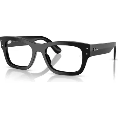 Ray Ban Ray-ban 55mm Rectangle Optical Glasses In Black