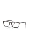 Ray Ban Ray-ban 55mm Rectangle Optical Glasses In Brown