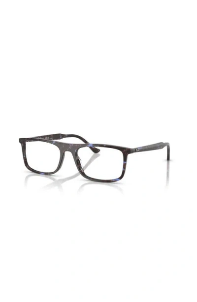 Ray Ban Ray-ban 55mm Rectangle Optical Glasses In Brown