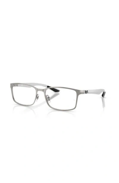 Ray Ban Ray-ban 55mm Rectangle Optical Glasses In Gray