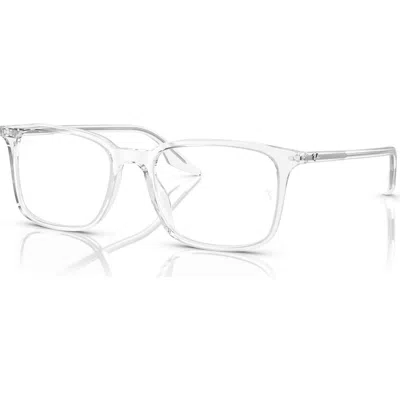 Ray Ban Ray-ban 55mm Rectangle Optical Glasses In Transparent