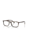 Ray Ban Ray-ban 55mm Rectangle Optical Glasses In Brown