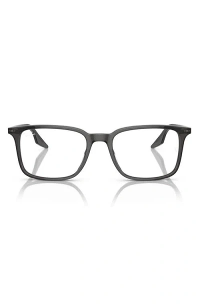 Ray Ban Ray-ban 55mm Rectangular Optical Glasses In Transparent Grey
