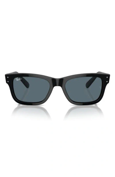 Ray Ban 55mm Rectangular Sunglasses In Black