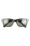 Ray Ban 55mm Rectangular Sunglasses In Black/ Green