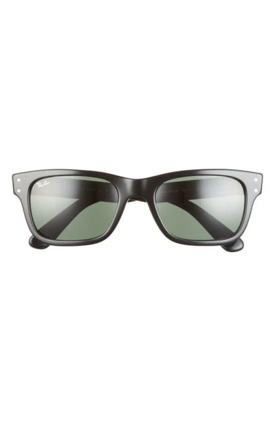 Ray Ban 55mm Rectangular Sunglasses In Black/ Green