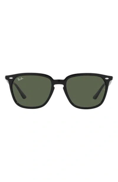 Ray Ban Ray-ban 55mm Round Sunglasses In Black/dark Green
