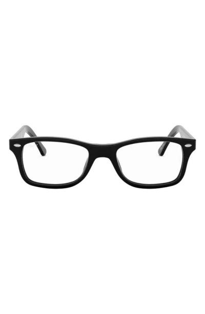 Ray Ban 55mm Square Blue Light Blocking Glasses In Black