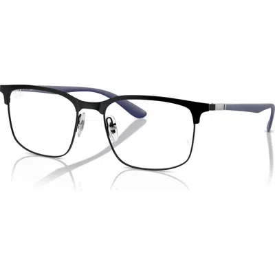 Ray Ban Ray-ban 55mm Square Optical Glasses In Black