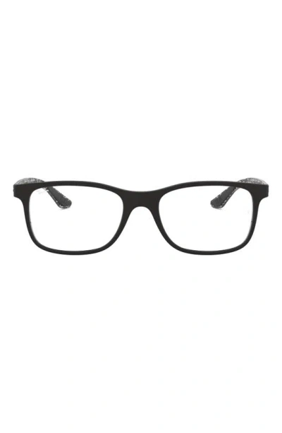 Ray Ban 55mm Square Optical Glasses In Matte Black