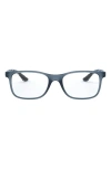 Ray Ban 55mm Square Optical Glasses In Matte Blue