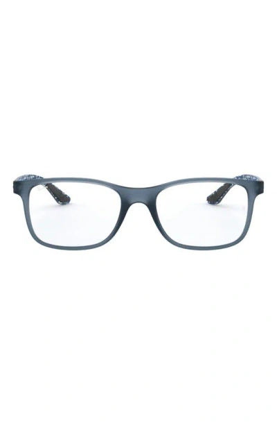 Ray Ban 55mm Square Optical Glasses In Matte Blue
