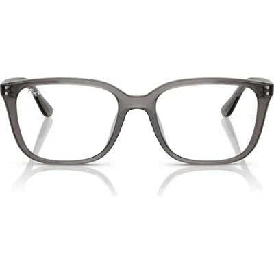 Ray Ban Ray-ban 55mm Square Optical Glasses In Transparent Grey