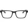 Ray Ban Ray-ban 55mm Square Optical Glasses In Transparent Grey/blue