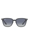 Ray Ban 55mm Gradient Square Sunglasses In Opal Grey/ Grey Dark Blue
