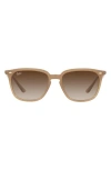 Ray Ban 55mm Square Sunglasses In Turtledove/ Gradient Brown