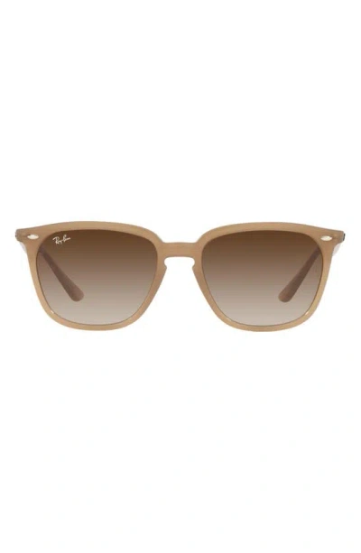 Ray Ban 55mm Square Sunglasses In Turtledove/ Gradient Brown