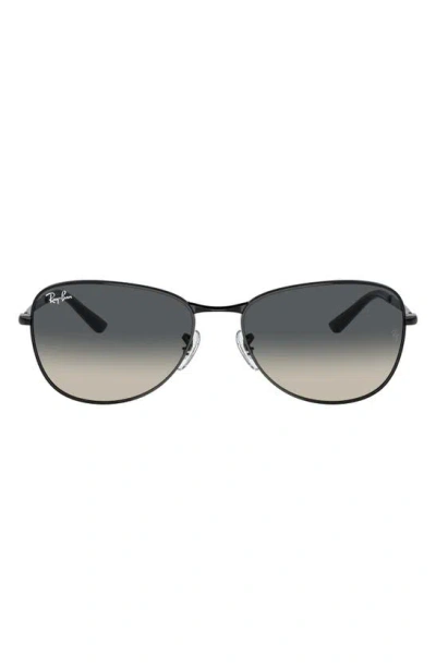Ray Ban 56mm Gradient Pilot Sunglasses In Black