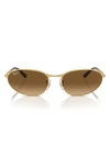 Ray Ban 56mm Gradient Polarized Oval Sunglasses In Gold Flash