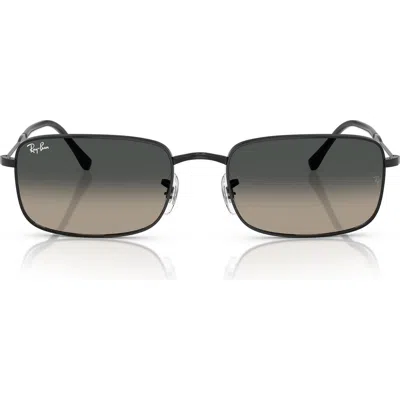 Ray Ban Ray-ban 56mm Gradient Rectangle Sunglasses In Black