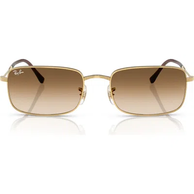 Ray Ban Ray-ban 56mm Gradient Rectangle Sunglasses In Gold Flash