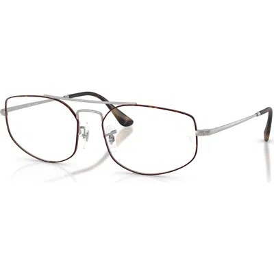 Ray Ban Ray-ban 56mm Irregular Optical Glasses In Brown