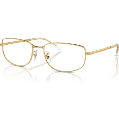 Ray Ban Ray-ban 56mm Irregular Optical Glasses In Gold