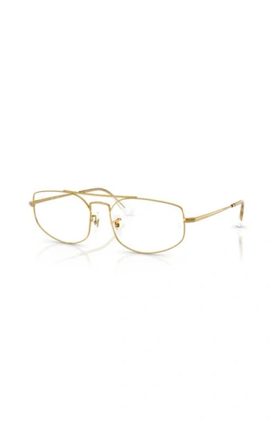 Ray Ban Ray-ban 56mm Irregular Optical Glasses In Gold