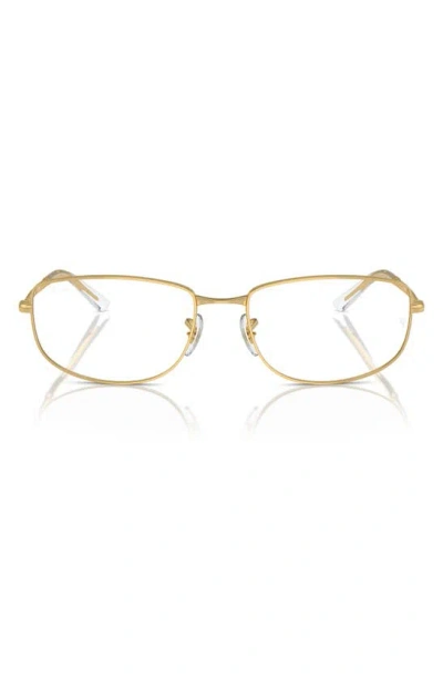 Ray Ban 56mm Irregular Optical Glasses In Gold