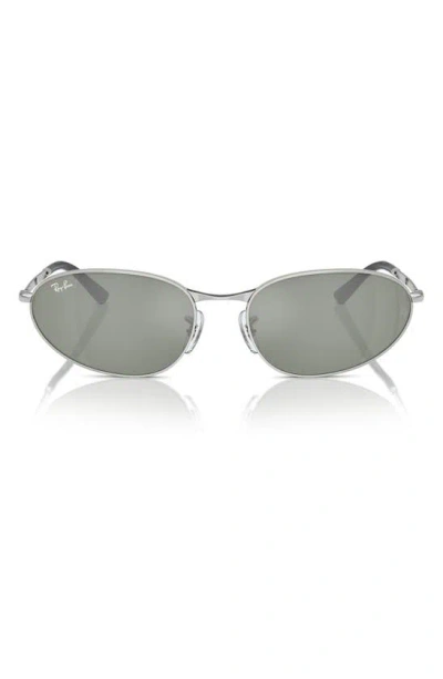 Ray Ban 56mm Irregular Oval Sunglasses In Silver