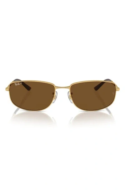 Ray Ban Ray-ban 56mm Irregular Sunglasses In Gold/brown