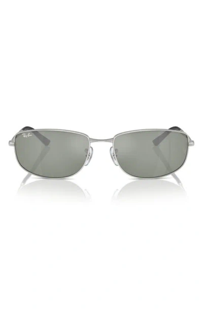 Ray Ban 56mm Irregular Sunglasses In Silver