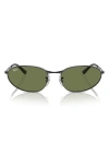 Ray Ban 59mm Irregular Oval Sunglasses In Black