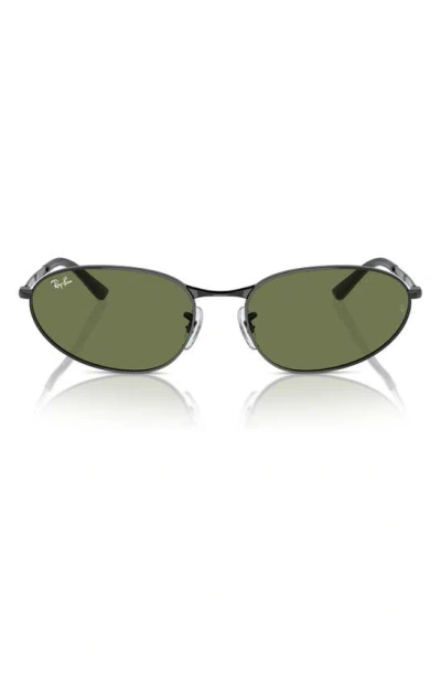 Ray Ban 56mm Oval Sunglasses In Black