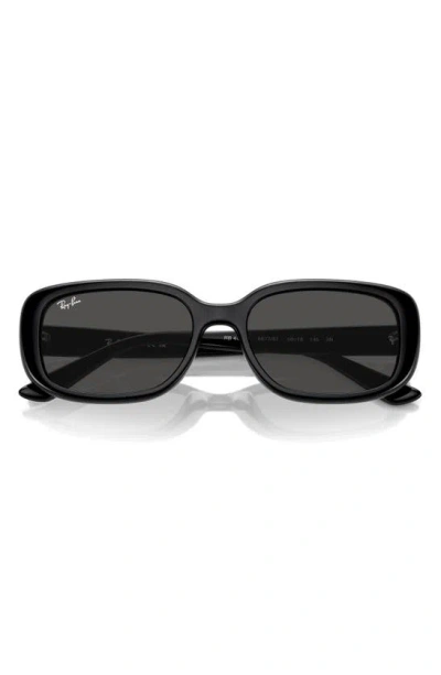 Ray Ban 56mm Pillow Rectangular Sunglasses In Dark Grey/ Black