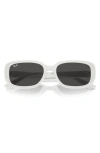 Ray Ban 56mm Pillow Rectangular Sunglasses In White