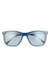 Ray Ban Ray-ban 56mm Pillow Sunglasses In Blue/blue Gradient Grey
