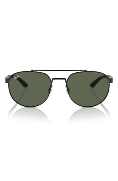 Ray Ban 56mm Polarized Irregular Sunglasses In Black