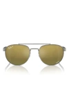 Ray Ban 56mm Polarized Irregular Sunglasses In Gunmetal