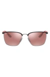 Ray Ban Rb3673m Scuderia Ferrari Collection Sunglasses Red Frame Violet Lenses Polarized 56-17 In Brown