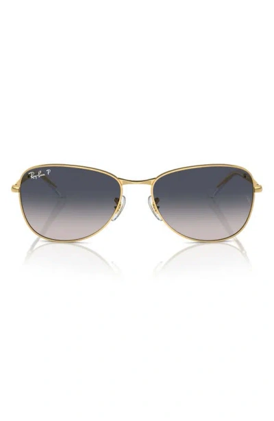 Ray Ban 56mm Polarized Pilot Sunglasses In Gold Flash