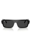Ray Ban Ray-ban 56mm Polarized Rectangular Sunglasses In Black