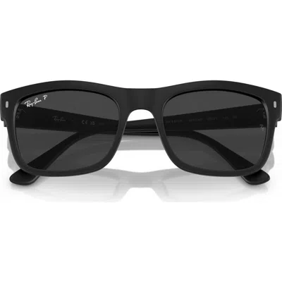 Ray Ban Ray-ban 56mm Polarized Square Sunglasses In Black