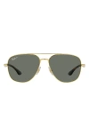 Ray Ban 56mm Polarized Square Sunglasses In Arista/ Polar Green