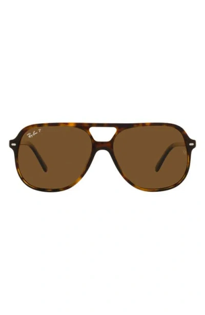Ray Ban Ray-ban 56mm Polarized Square Sunglasses In Havana