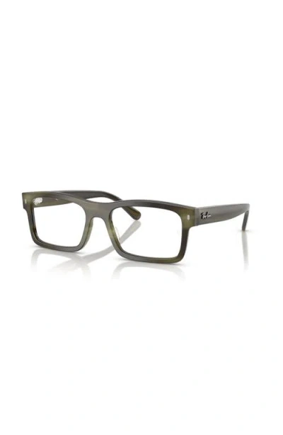 Ray Ban Ray-ban 56mm Rectangle Optical Glasses In Black