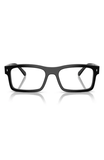 Ray Ban Ray-ban 56mm Rectangular Optical Glasses In Black