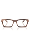 Ray Ban Ray-ban 56mm Rectangular Optical Glasses In Brown Havana